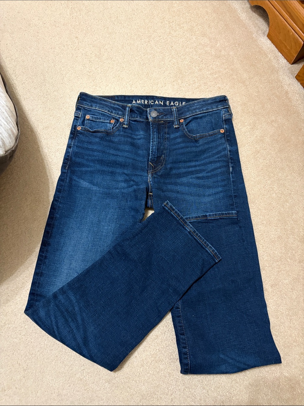 American Eagle Outfitters Men's Dark Blue Straight Jeans